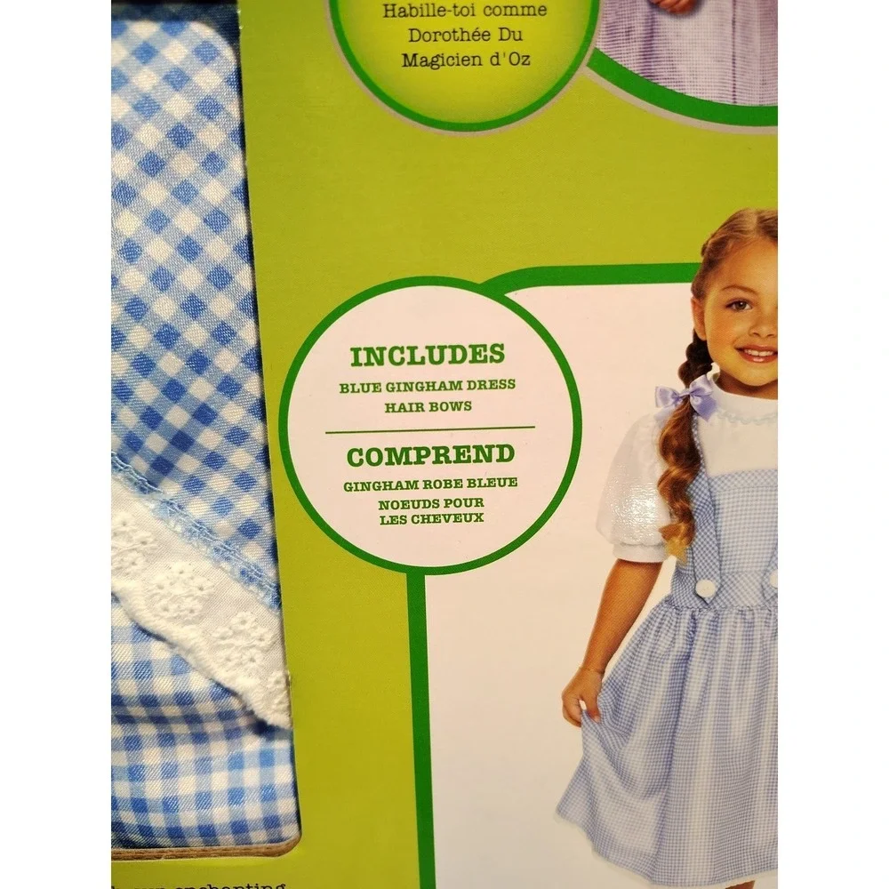 Wizard Of Oz Dorothy Costume Dress Up Set Jakks Pacific Size 4-6x +Accessory New